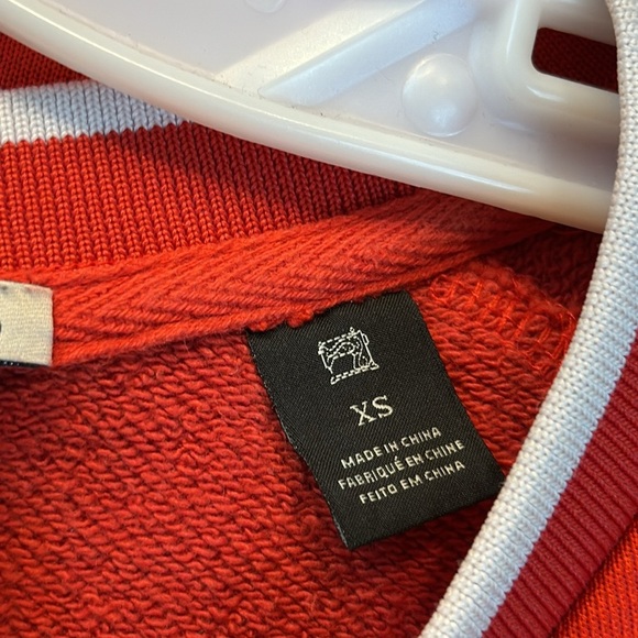 Scotch & soda la prairie d hydrus red sweatshirt with white stripe - Picture 6 of 10